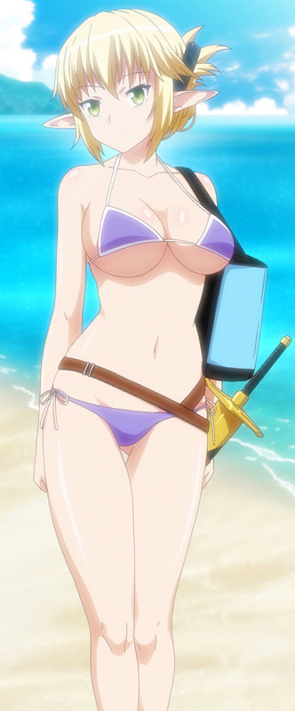 「【巨乳水着美女】エルフ騎士コスプレ美女のパイズリ＆フェラご奉仕で中出し交配【一日恋人】」のサムネイル