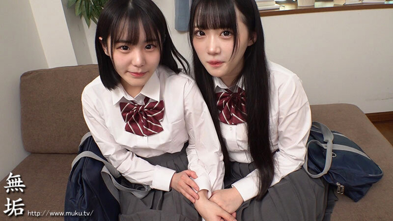「【制服女子校生】仲良し美少女2人組の百合レズキスに挟まれるハーレム3P体験【MUKD-565】」のサムネイル